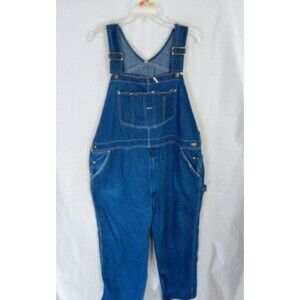 Sears Roebucks Wear Tuff Men Denim Carpenter Bib Jean Overalls 44x30 USA Made